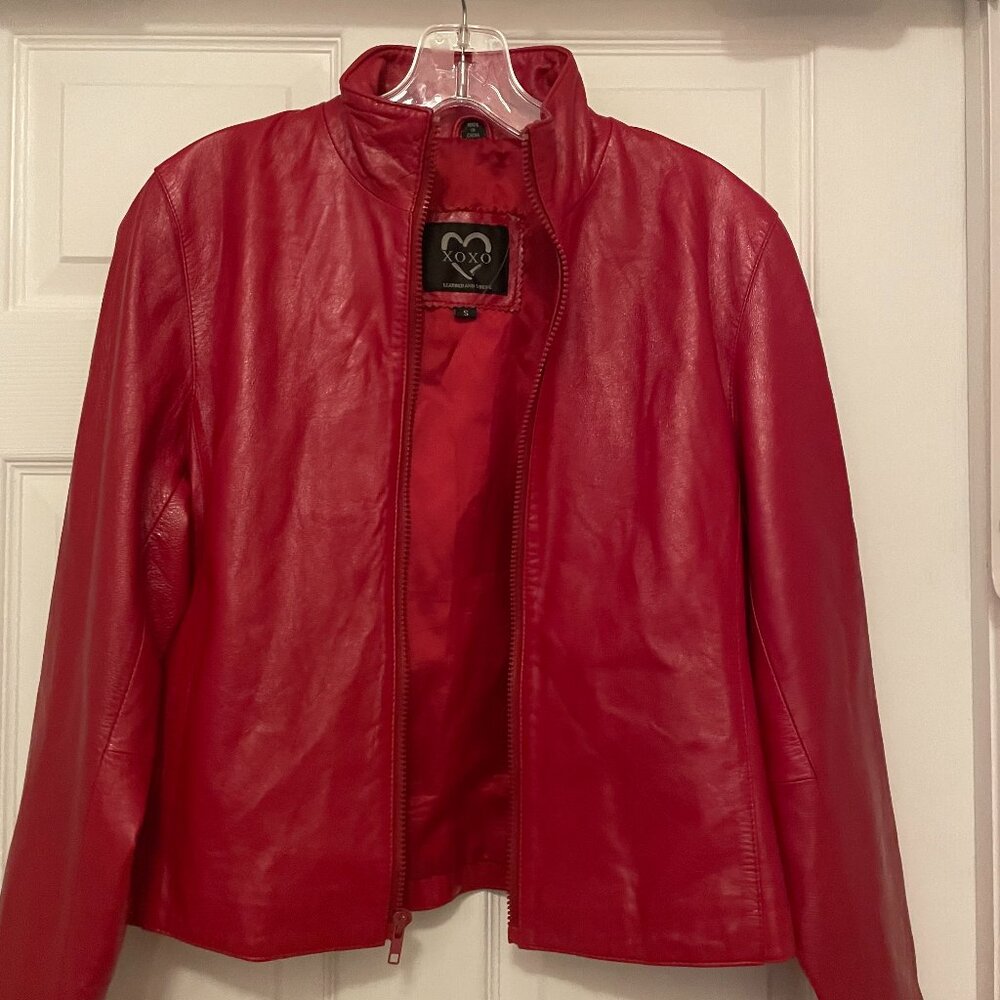 XOXO Red Leather Blazer | Small | No Pockets | Fast Shipping